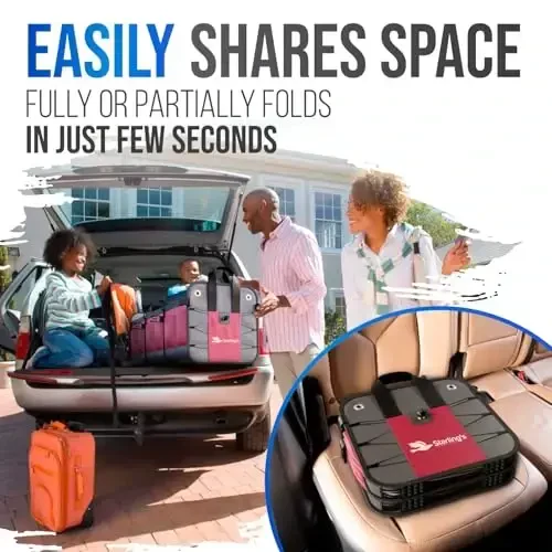 Car Trunk Organizer – Large Collapsible Storage Box with Adjustable Compartments – Heavy-Duty Cargo Organizer for SUV, Truck & Car – Non-Slip Waterproof Trunk Storage Bin for Groceries & Tools - XL - 4