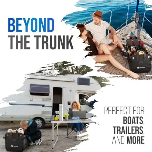 Car Trunk Organizer – Large Collapsible Storage Box with Adjustable Compartments – Heavy-Duty Cargo Organizer for SUV, Truck & Car – Non-Slip Waterproof Trunk Storage Bin for Groceries & Tools - XL - 6