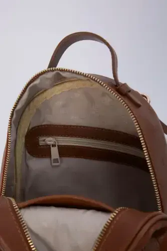 Caramel Print Women's Backpack 05PO22Y1541-Print Caramel - 4