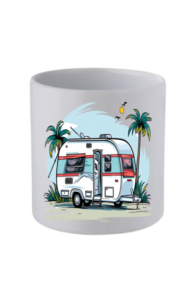 Caravan Handleless Mug Birthday Gifts - Ceramic Coffee, Water Gift Mug - LILI HEDIYELIK