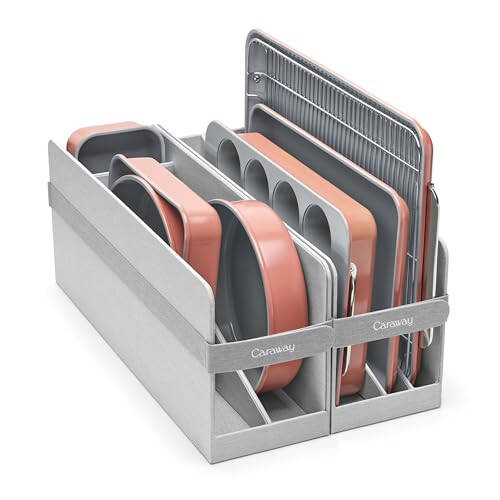 Caraway Nonstick Ceramic Bakeware Set (11 Pieces) - Baking Sheets, Assorted Baking Pans, Cooling Rack, & Storage - Aluminized Steel Body - Non Toxic, PTFE & PFOA Free - Perracotta - 1