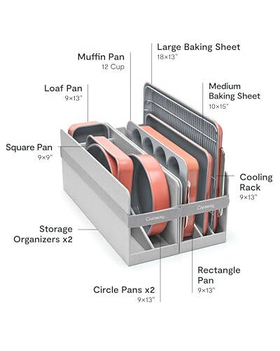 Caraway Nonstick Ceramic Bakeware Set (11 Pieces) - Baking Sheets, Assorted Baking Pans, Cooling Rack, & Storage - Aluminized Steel Body - Non Toxic, PTFE & PFOA Free - Perracotta - 3