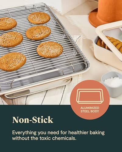 Caraway Nonstick Ceramic Bakeware Set (11 Pieces) - Baking Sheets, Assorted Baking Pans, Cooling Rack, & Storage - Aluminized Steel Body - Non Toxic, PTFE & PFOA Free - Perracotta - 5