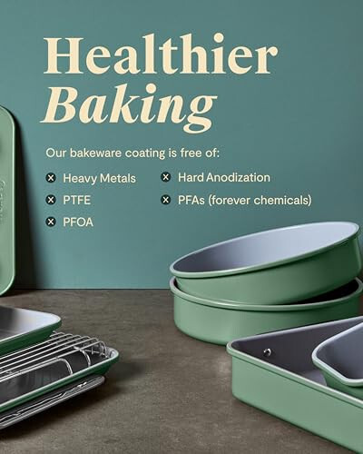 Caraway Nonstick Ceramic Bakeware Set (11 Pieces) - Baking Sheets, Assorted Baking Pans, Cooling Rack, & Storage - Aluminized Steel Body - Non Toxic, PTFE & PFOA Free - Perracotta - 6