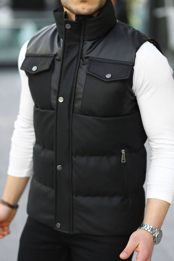 Carbon Leather Men's Padding Vest - 2