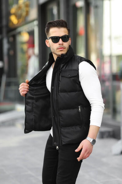 Carbon Leather Men's Padding Vest - 3