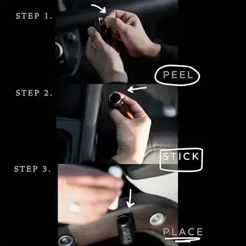 CarChap Car Lip Balm Holder [THE ORIGINAL], Chapstick Holder for Car, Mess Free in the Heat. Featured in Car and Driver. USA Made, Patent Pending. Interior Car Accessories for Women and Men [BLACK] - 5