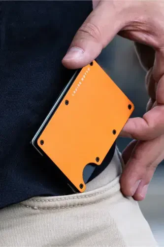 Cardx - Burano Clips - New Generation Minimalist Wallet & Metal Cardholder - Rfid Protection - Unisex (ORANGE)-Orange - 5