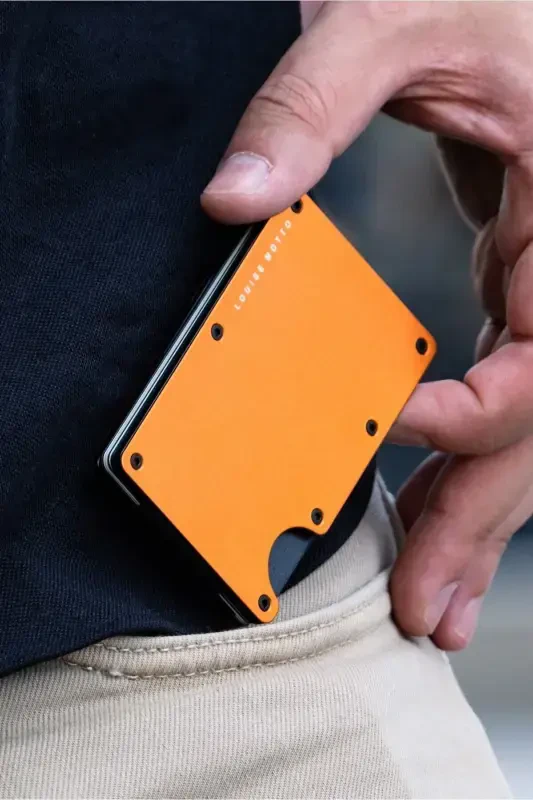 Cardx - Burano Clips - New Generation Minimalist Wallet & Metal Cardholder - Rfid Protection - Unisex (ORANGE)-Orange - 5