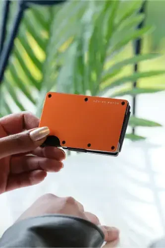 Cardx - Burano Clips - New Generation Minimalist Wallet & Metal Cardholder - Rfid Protection - Unisex (ORANGE)-Orange - 6