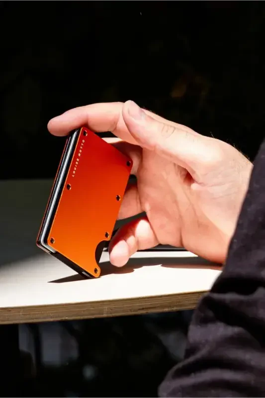 Cardx - Burano Clips - New Generation Minimalist Wallet & Metal Cardholder - Rfid Protection - Unisex (ORANGE)-Orange - 7