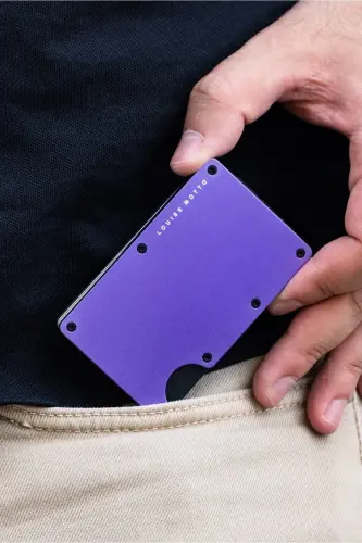 Cardx - Burano Clips - New Generation Minimalist Wallet & Metal Cardholder - Rfıd Protection - Unisex (PURPLE)-Purple - 5