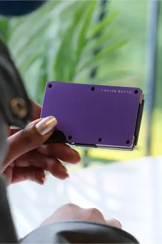 Cardx - Burano Clips - New Generation Minimalist Wallet & Metal Cardholder - Rfıd Protection - Unisex (PURPLE)-Purple - 6