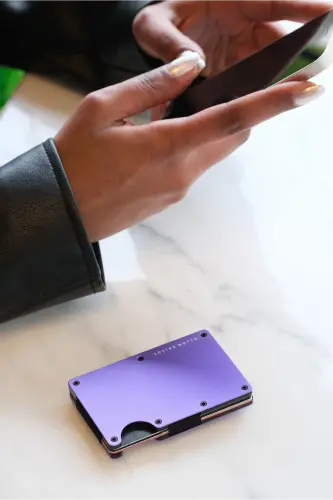 Cardx - Burano Clips - New Generation Minimalist Wallet & Metal Cardholder - Rfıd Protection - Unisex (PURPLE)-Purple - 7