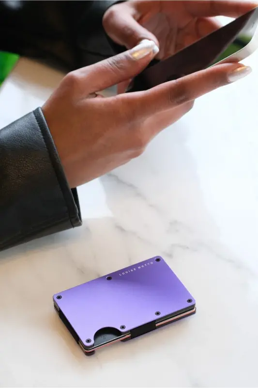 Cardx - Burano Clips - New Generation Minimalist Wallet & Metal Cardholder - Rfıd Protection - Unisex (PURPLE)-Purple - 7