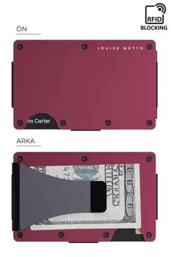 Cardx - Burano Clips - New Generation Minimalist Wallet & Metal Cardholder - Rfid Protection (WINE RED) - Wine Red - 3