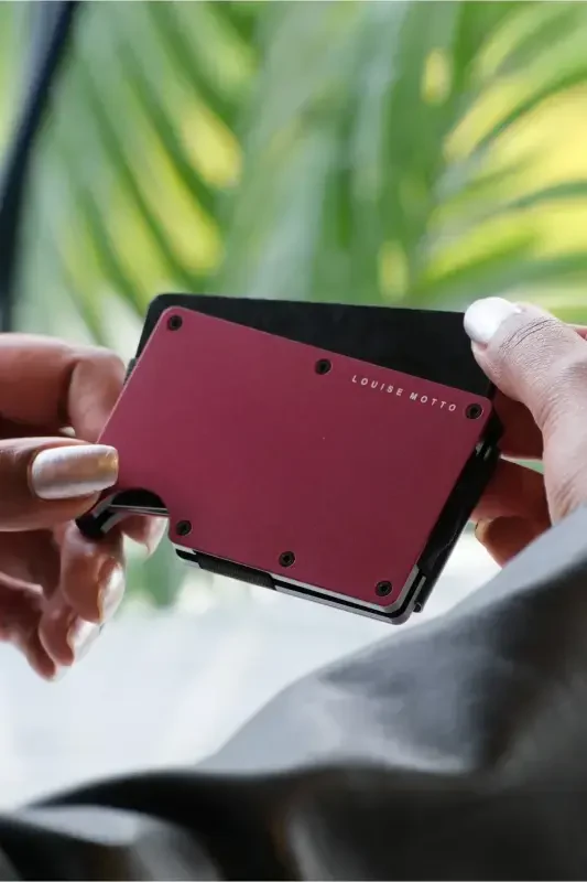 Cardx - Burano Clips - New Generation Minimalist Wallet & Metal Cardholder - Rfid Protection (WINE RED) - Wine Red - 5