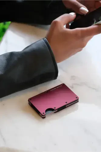 Cardx - Burano Clips - New Generation Minimalist Wallet & Metal Cardholder - Rfid Protection (WINE RED) - Wine Red - 7