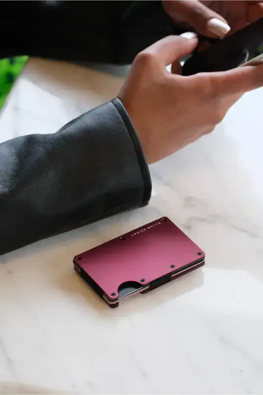 Cardx - Burano Clips - New Generation Minimalist Wallet & Metal Cardholder - Rfid Protection (WINE RED) - Wine Red - 7