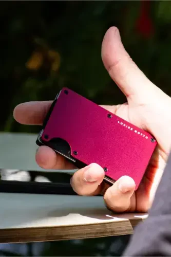 Cardx - Burano Clips - New Generation Minimalist Wallet & Metal Cardholder - Rfid Protection (WINE RED) - Wine Red - 8