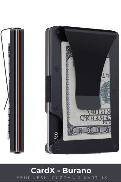 Cardx - Burano Clips - Next Generation Minimalist Wallet & Metal Card Holder - Rfid Protection (BLACK) - 1