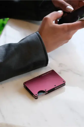 Cardx - Burano Clips - Новый минималистичный кошелек и металлический картхолдер - Rfıd защита (WINE RED)-винно-красный - 7