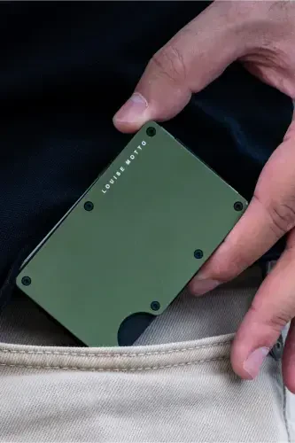 Cardx - Burano Clips - Yangi avlod minimalist hamyon & Metall kartdon - Rfid himoya - Uniseks (XAKI)-Harbiy yashil - 5