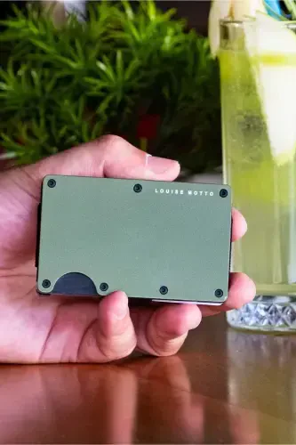 Cardx - Burano Clips - Yangi avlod minimalist hamyon & Metall kartdon - Rfid himoya - Uniseks (XAKI)-Harbiy yashil - 6