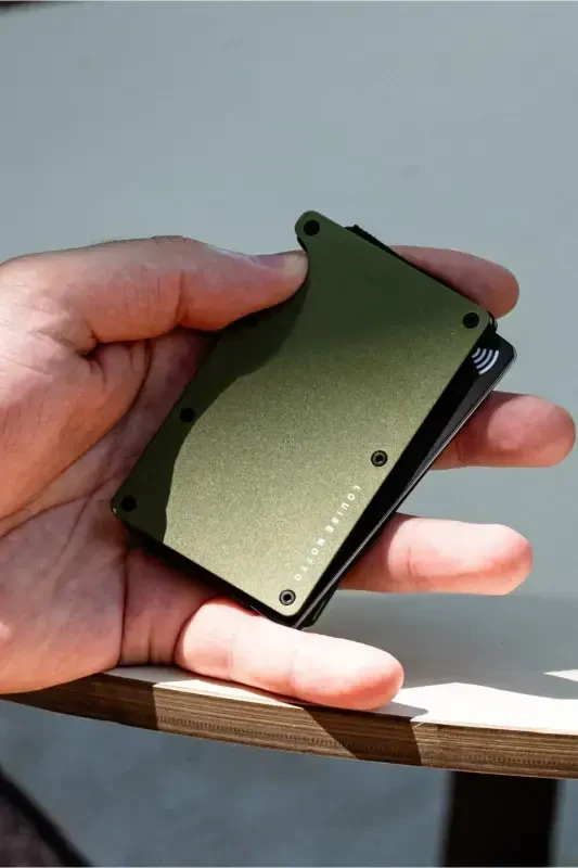 Cardx - Burano Clips - Yangi avlod minimalist hamyon & Metall kartdon - Rfid himoya - Uniseks (XAKI)-Harbiy yashil - 7