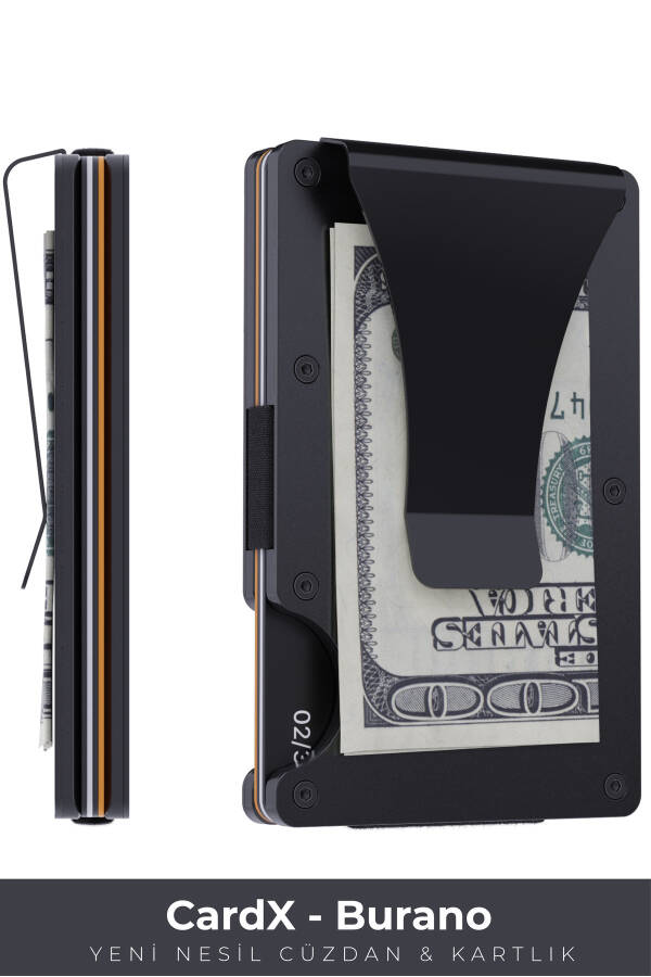 Cardx - Burano Kliplari - Yangi Avlod Minimalist Hamyon & Metall Karta Tutish - Rfid Himoyasi (QORA) - 10