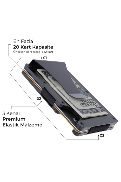 Cardx - Burano Kliplari - Yangi Avlod Minimalist Hamyon & Metall Karta Tutish - Rfid Himoyasi (QORA) - 11