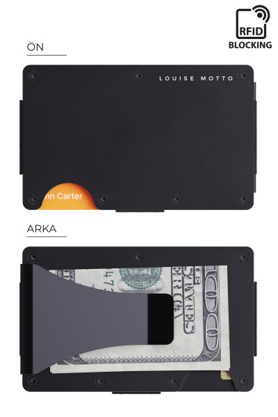 Cardx - Burano Kliplari - Yangi Avlod Minimalist Hamyon & Metall Karta Tutish - Rfid Himoyasi (QORA) - 12