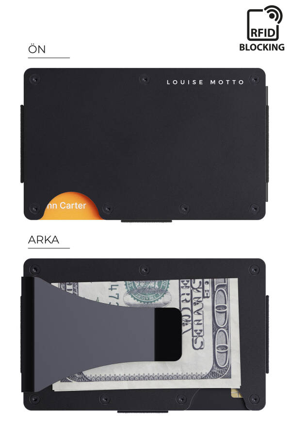 Cardx - Burano Kliplari - Yangi Avlod Minimalist Hamyon & Metall Karta Tutish - Rfid Himoyasi (QORA) - 12