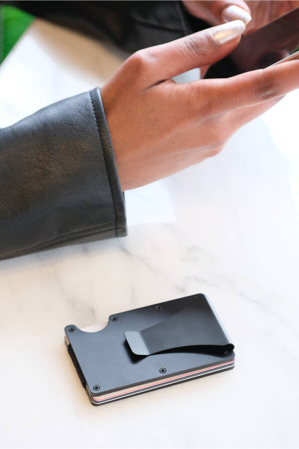 Cardx - Burano Kliplari - Yangi Avlod Minimalist Hamyon & Metall Karta Tutish - Rfid Himoyasi (QORA) - 17