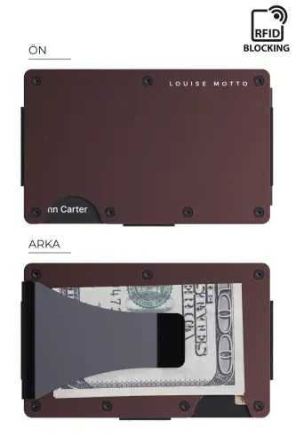 Cardx - Burano Clips - Yeni Nesil Minimalist Cüzdan & Metal Kartlık - Rfid Koruma (KAHVE)-Kahverengi - 3