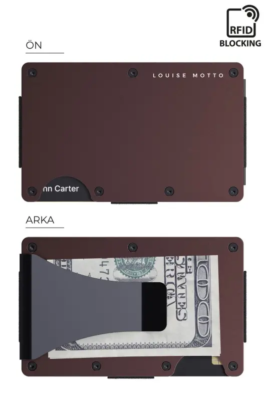 Cardx - Burano Clips - Yeni Nesil Minimalist Cüzdan & Metal Kartlık - Rfid Koruma (KAHVE)-Kahverengi - 3