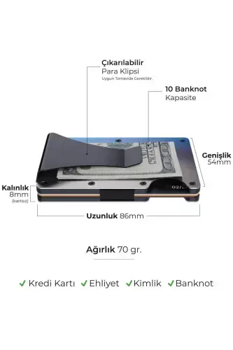 Cardx - Burnt Clips - New Generation Minimalist Metal Wallet, Card Holder - Rfid, Women Men (BURNT METAL)-Burnt Metal - 4