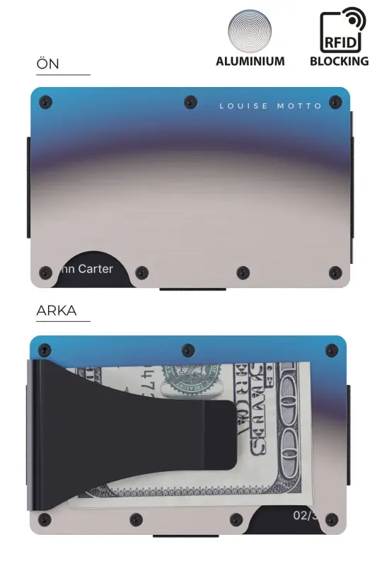 Cardx - Burnt Clips - Yeni Nesil Minimalist Metal Cüzdan, Kartlık - Rfid , Kadın Erkek (YANIK METAL) - Yanık Metal - 3
