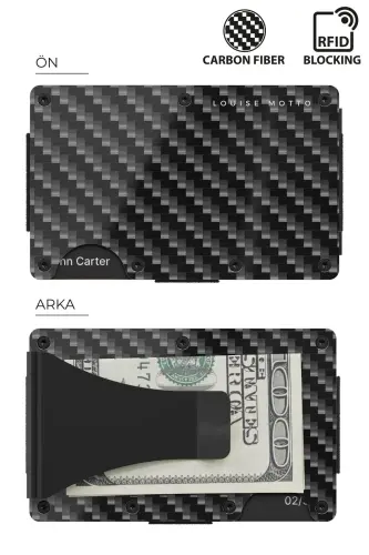 Cardx - Dark Wave Clips - Carbon Fiber Wallet & Card Holder - Money Clip, RFID Blocking (BLACK) - 3