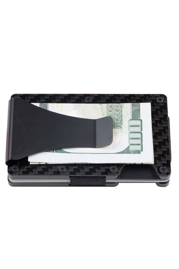 Cardx - Dark Wave Clips - Carbon Fiber Wallet & Card Holder - Money Clip, RFID Blocking (BLACK) - 12