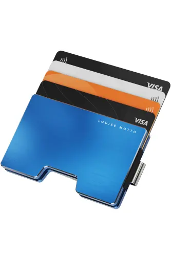 Cardx - Detroit - New Generation Aluminum Wallet & Cardholder - Rfid, Removable Clip Unisex(BLUE)-Blue - 6