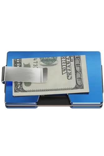 Cardx - Detroit - New Generation Aluminum Wallet & Cardholder - Rfid, Removable Clip Unisex(BLUE)-Blue - 8