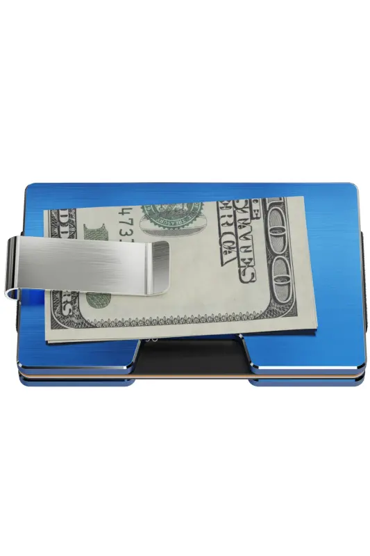 Cardx - Detroit - New Generation Aluminum Wallet & Cardholder - Rfid, Removable Clip Unisex(BLUE)-Blue - 8