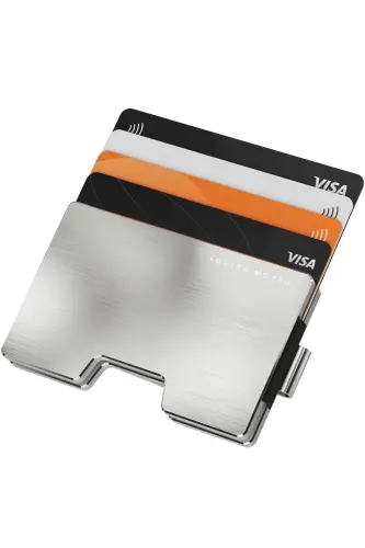 Cardx - Detroit - New Generation Metal Wallet & Card Holder - Rfid, Removable Clip (SILVER) - Metal Gray - 6