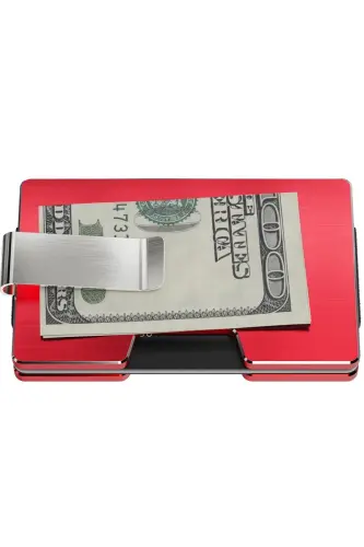 Cardx - Detroit - New Generation Minimalist Wallet & Card Holder - Rfid, Removable Clip Unisex (RED)-Red - 8