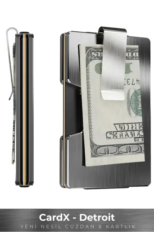 Cardx - Detroit - New Generation Minimalist Wallet & Card Holder - Rfid, Removable Clip Unisex(GRAY)-Gray - LOUISE MOTTO