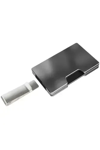 Cardx - Detroit - New Generation Minimalist Wallet & Card Holder - Rfid, Removable Clip Unisex(GRAY)-Gray - 3