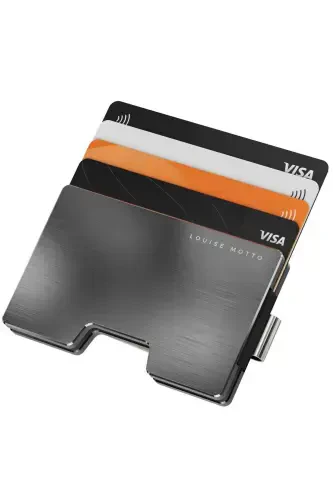 Cardx - Detroit - New Generation Minimalist Wallet & Card Holder - Rfid, Removable Clip Unisex(GRAY)-Gray - 6