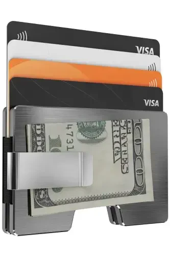 Cardx - Detroit - New Generation Minimalist Wallet & Card Holder - Rfid, Removable Clip Unisex(GRAY)-Gray - 7