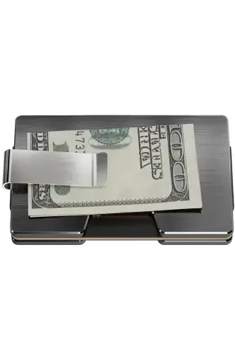 Cardx - Detroit - New Generation Minimalist Wallet & Card Holder - Rfid, Removable Clip Unisex(GRAY)-Gray - 8